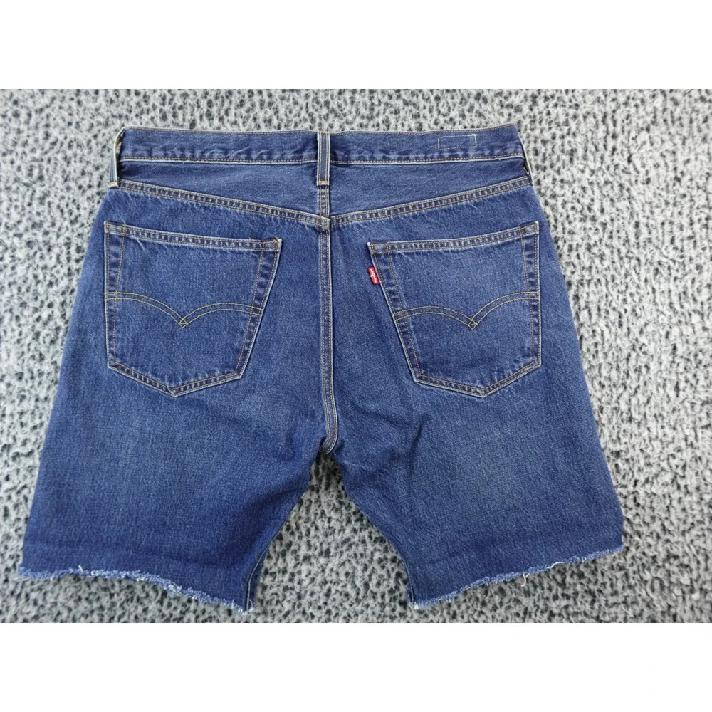 Levi's 501 Selvedge Cutoff Denim Shorts Blue Distressed Frayed Hem Men's Size 32